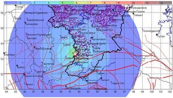 Землетрясение магнитудой 5 произошло в Хакасии