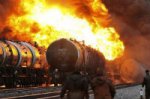 В Каменске-Уральском с рельсов сошли 4 вагона грузового поезда, загорелась цистерна с газокондесатом