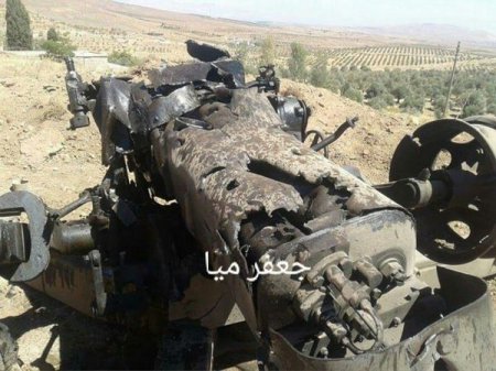 Последствия удара израильской авиации по сирийской артпозиции в провинции Кунейтра