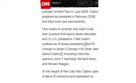 CNN анонсировал смерть Буша в некрологе о Кастро