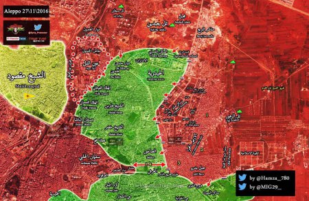 Сирийская армия освободила шесть районов восточного Алеппо. Боевики отступают в южную часть блокированного анклава - Военный Обозреватель