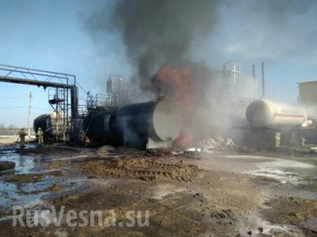 На Харьковщине горят цистерны с мазутом и жидким газом (ФОТО)