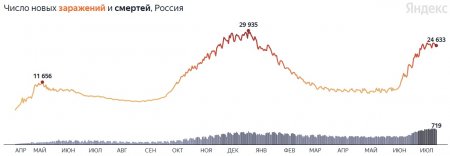 Прирост менее 25 тысяч: коронавирус в России