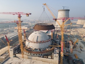 На ЭБ-1 АЭС Руппур приступили к монтажу купольной части наружной защитной о ...