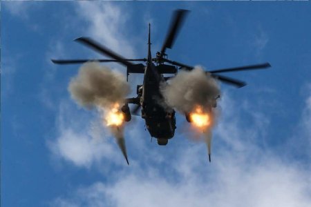 Аллигатор» Ка-52 «Вихрями» уничтожил Leopard и Bradley у Орехова (ВИДЕО)