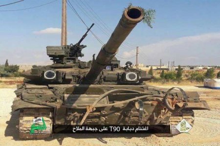 "Умеренные" боевики захватили в провинции Алеппо танк Т-90 и передали его джихадистам
