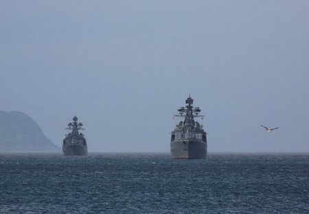 Корабли Краснознаменного Тихоокеанского флота у берегов Японии